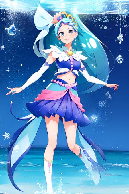 1girl,cure mermaid ,fullbody<lora:cure mermaid_v2:0.8>, ((detailed clothes features,masterpiece,highres))