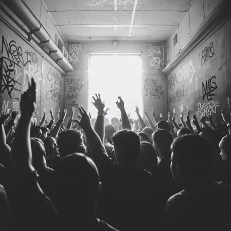 DSLR photo, Raw photo, crowd of people, hands in the air, graffiti on walls, dark, 8k, contrast, detailed, intricate, looking in mirror, UndergroundClub, <lora:UndergroundClub:0.6>, soft lighting, realistic, hard shadow, masterpiece, best quality