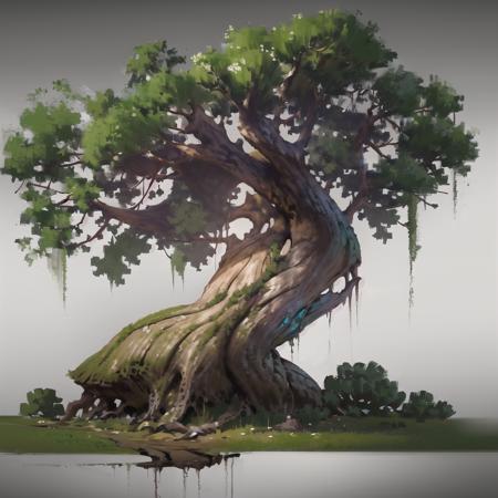 ((best quality)),single tree,complete,comfortable,reasonable structure,shock,high detail,abundant,8k,green,tree,Reasonable light and dark relationship,concept art,high detail,distinct, <lora:tree:0.8> <lora:Scene_SS:0.6>