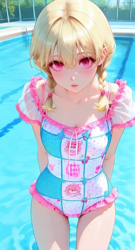 Sweet Patchwork Kawaii Monokini