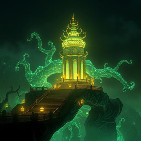 Masterpiece, a bioluminescence translucent kyawthuite 32k, 16k, 8k, cinematic art,