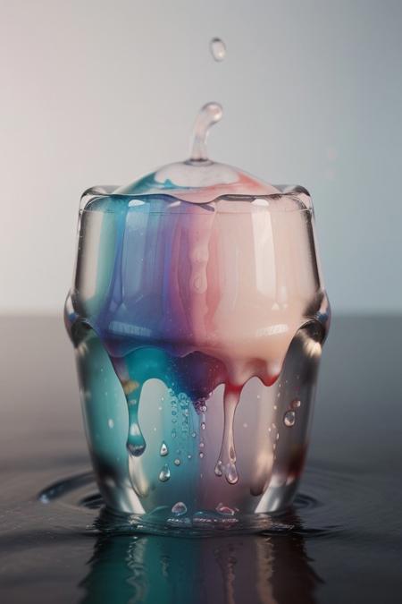 abstract neon, diamond, gorgeous, lazypos,aesthetic,extremely aesthetic,masterpiece,flowing,pool of liquid,overflowing,made of l1qu1dp34rl,pastel colors,rainbow,,no human, close up,macro photography,macro photo,liquid,filled,filled with liquid,liquid pouring from watch,oozing,<lora:liquidpearlXL_r1:1>,