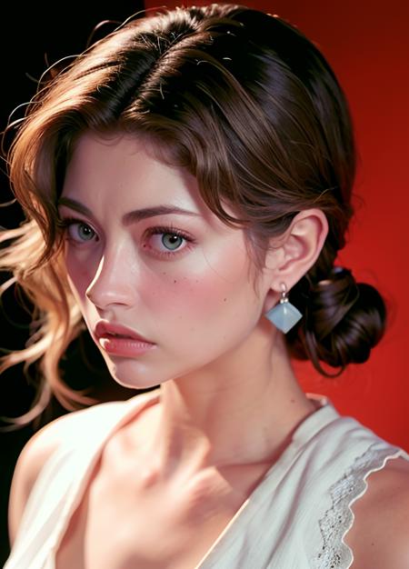 8k, RAW photo, best quality, masterpiece,realistic, photo-realistic
<lyco:rebeccagayheart_lycor_01-000004:1>, rebeccagayheart, 1girl, solo, earrings, jewelry, portrait, brown hair, parted lips, looking at viewer, mole, realistic, lips, mole under eye, blue eyes