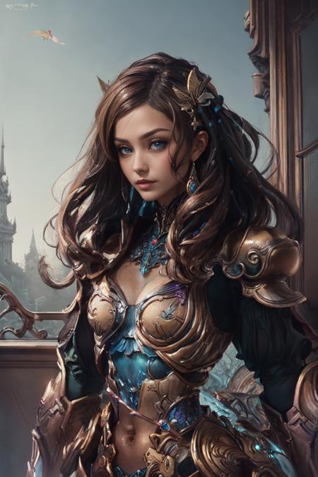 breathtaking photo, 8k portrait of beautiful cyborg with brown hair, intricate, elegant, highly detailed, majestic, digital photography, art by artgerm and ruan jia and greg rutkowski surreal painting gold butterfly filigree, broken glass, (masterpiece, sidelighting, finely detailed beautiful eyes: 1.2), hdr, realistic, high definition, <lora:TakeyaTakayukiSD1.5-000009:1>, . award-winning, professional, highly detailed, (full body)