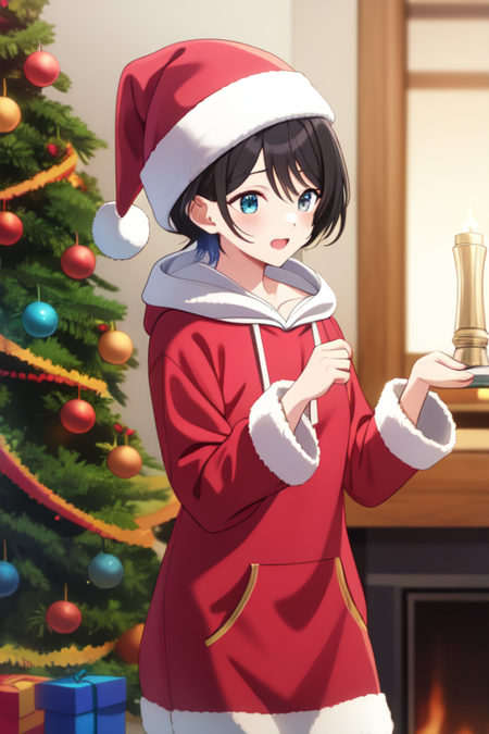 saegusayuu, hoodie, santa costume, santa hat, Christmas, 🏆, 🎄