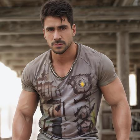 1boy, face focus, muscled, realistic, face beauty,  <lora:Julio Rocha:0.85>, t-shirt