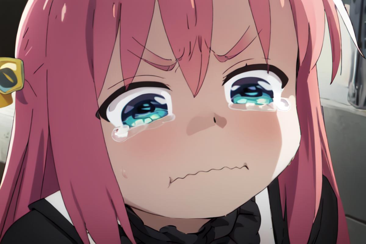 AI Art LoRA Model: Aqua crying/begging anime meme