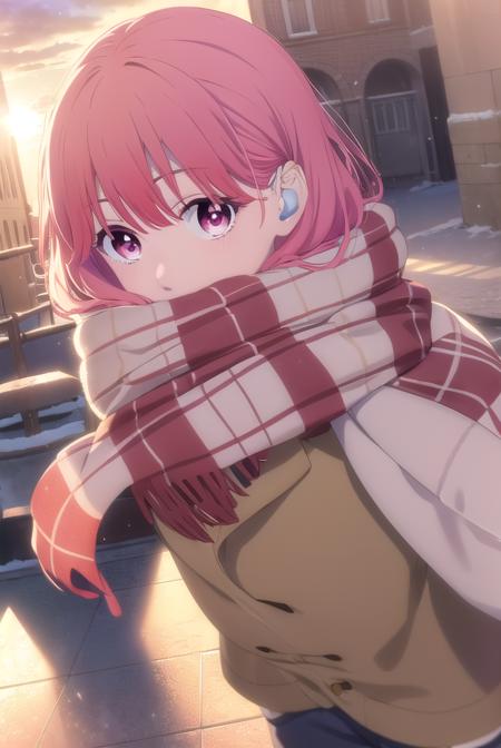 yukiitose, <lora:yuki itose-alpha-lora-nochekaiser:1>,
yuki itose, long hair, pink hair, red hair, (pink eyes:1.3),
BREAK long sleeves, scarf, coat, brown coat,
BREAK outdoors, city, snow, snowflake, sun, clouds,
BREAK looking at viewer, (cowboy shot:1.5),
BREAK <lyco:GoodHands-beta2:1>, (masterpiece:1.2), best quality, high resolution, unity 8k wallpaper, (illustration:0.8), (beautiful detailed eyes:1.6), extremely detailed face, perfect lighting, extremely detailed CG, (perfect hands, perfect anatomy),