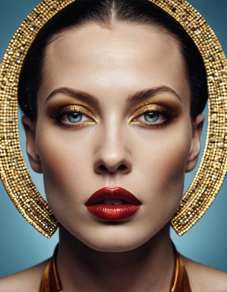 lewd, slutty, photograph, designed by Steven Meisel and Frieke Janssens, portrait, close up of a Mind-Bending Sanduni, inspired, perfect symmetry, dramatic, extremely stylish, advanced cinematic perfect light, badge, dynamic dramatic atmosphere, exquisite color, highly detailed, intricate, glowing
