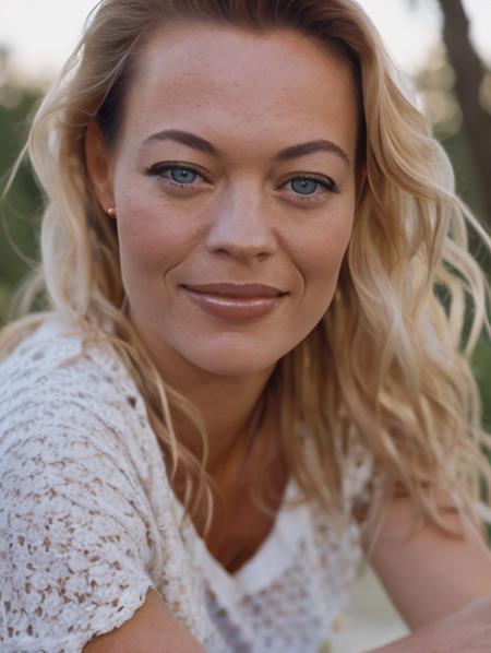 close up face portrait photo of a very young woman named jeriR, looks horney at viewer,  wears a white shirt, masterpiece, bokeh, <lora:jeri_ryan_best:0.99>,