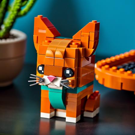 RAW photo,  LEGO BrickHeadz, <lora:lego_v1.1:0.8> an Abyssinian cat, (high detailed skin:1.2), 8k uhd, dslr, soft lighting, high quality