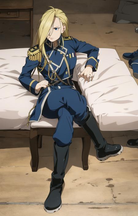 <lora:olivier1:0.8>
absurdres, highres, (best quality:1.1),(highly detailed:1.1),
olivier, 1girl,big breast,fullbody,(amestris military uniform:1.1),
in room,Elbowing,sitting