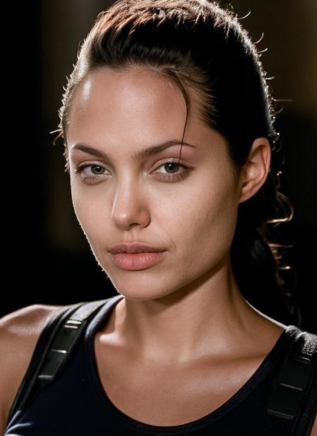 RAW photo, skswoman, (high detailed skin:1.2), 8k uhd, dslr, soft lighting, high quality, film grain, Fujifilm XT3, <lyco:Lara Croft Jolie:1.1>