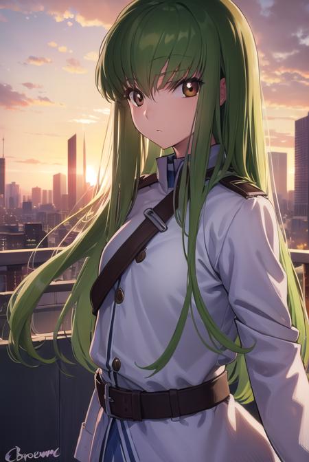 codegeasscc, <lora:codegeasscc-lora-nochekaiser:1>, 
cc, (brown eyes:1.5), green hair, long hair, straight hair,
BREAK straitjacket, (white straitjacket:1.5), wide sleeves, belt, black belt,
BREAK outdoors, city,
BREAK looking at viewer, (cowboy shot:1.5),
BREAK <lyco:GoodHands-beta2:1>, (masterpiece:1.2), best quality, high resolution, unity 8k wallpaper, (illustration:0.8), (beautiful detailed eyes:1.6), extremely detailed face, perfect lighting, extremely detailed CG, (perfect hands, perfect anatomy),