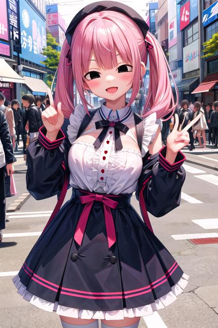 insanely detailed, absurdres, ultra-highres, ultra-detailed, best quality, 1girl, solo, 16 years old, nice hands, perfect hands, BREAK, (wearing harajuku-style coordinate), happy smile, laugh, open mouth, cute pose, cowboy shot, BREAK, slender, kawaii, perfect symmetrical face, ultra cute girl, ultra cute face, ultra detailed eyes, ultra detailed hair, ultra cute, ultra beautiful, by Canon EOS, SIGMA Art Lens 35mm F1.4, ISO 200 Shutter Speed 2000, in harajuku, shibuya, tokyo, street, crowd, cityscape, medium breasts
<lora:hotarueye_comic10:1>