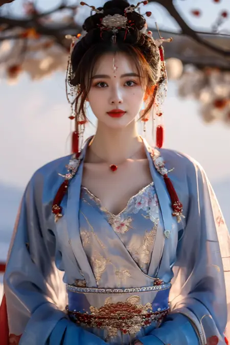 Ancient Chinese Beauty Among the Flowers 花丛中的古风美女