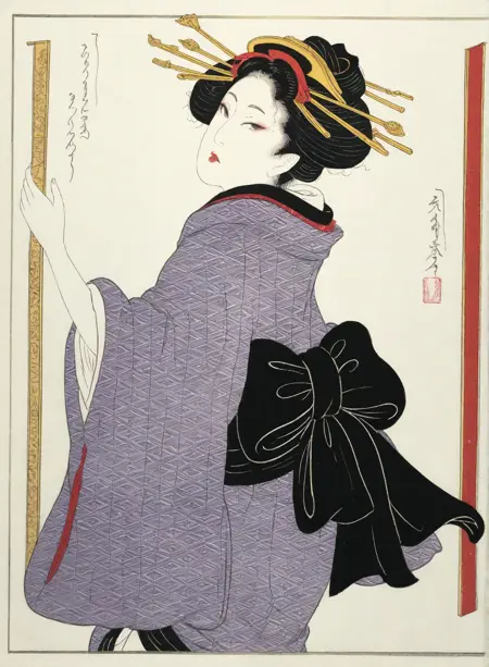 歌川国丸 (UTAGAWA Kunimaru) 会本婦女録嘉僊 (Ehon Fujo Rokkasen) Art Style [Genuine Ukiyo-E Art Style]