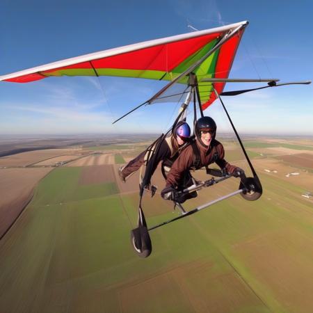 Solo flier  multiple fliers  tandem hang glider  hang glider  (no) helmet (no) eye protection