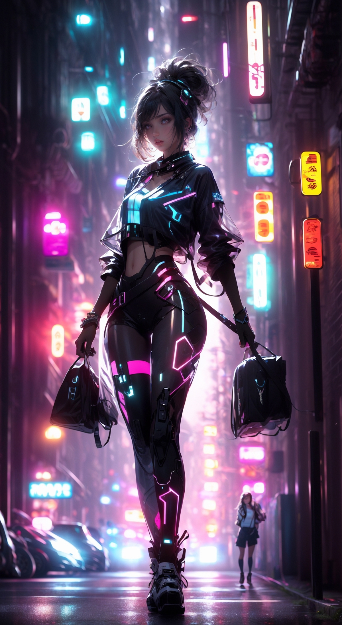 赛博girl/Cyberpunk girl/立绘 服设 人物 Lora image by XRYCJ