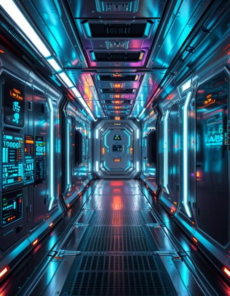 futuristic spaceship corridor background v1.0