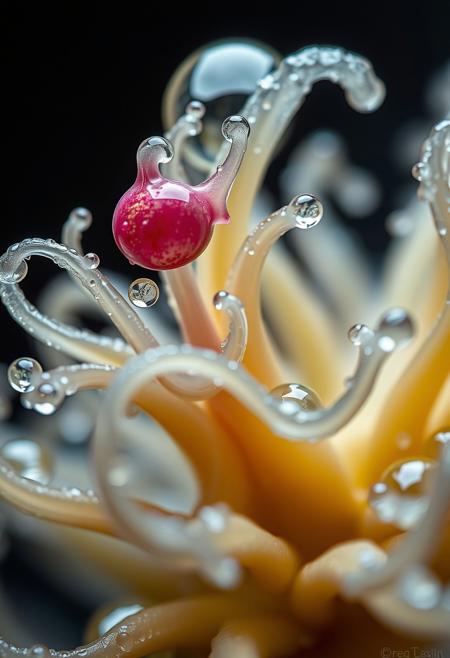 Alien Flora, water hydroforming, terraforming. Alien Flora, Miki Asai Macro photography, close-up, Miki Asai’s visual style is ethereal and dreamlike, capturing the beauty of nature in a delicate and poetic way, hyper detailed, trending on artstation, fantastic Realism and Sharp Focus, studio photo, intricate details, highly detailed, by greg rutkowski detailed face, detailed skin, reflection