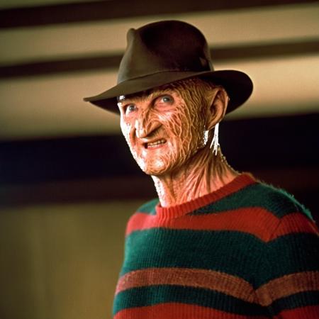 cinematic film still of  <lora:Freddy Krueger:1>
Freddy Krueger a man with a hat and a striped shirt from A Nightmare on Elm Street movie
 <lora:nsfw-xl-2.0:1>, shallow depth of field, vignette, highly detailed, high budget, bokeh, cinemascope, moody, epic, gorgeous, film grain, grainy