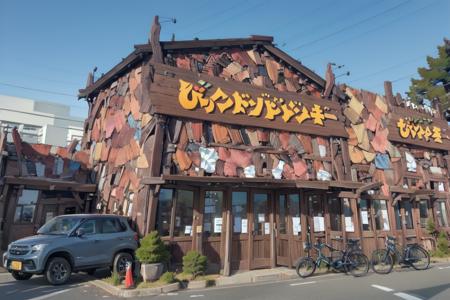 ファミレスの外観B family restaurant B SD15 SD15_V1