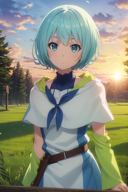 leleiialalena, <lora:lelei ia lalena s1s2-lora-nochekaiser:1>,
lelei ia lalena, short hair, blue hair, aqua hair, hair between eyes, blue eyes,
BREAK dress, necklace, robe,
BREAK outdoors, forest, nature, sun, sky, clouds, trees, grass,
BREAK looking at viewer, (cowboy shot:1.5),
BREAK <lyco:GoodHands-beta2:1>, (masterpiece:1.2), best quality, high resolution, unity 8k wallpaper, (illustration:0.8), (beautiful detailed eyes:1.6), extremely detailed face, perfect lighting, extremely detailed CG, (perfect hands, perfect anatomy),