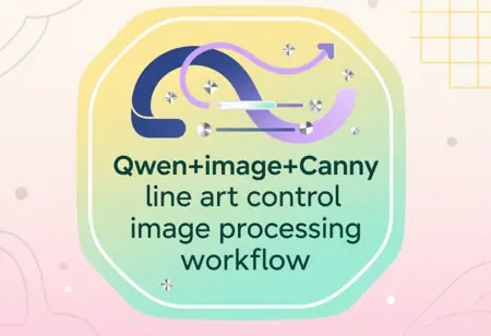 Qwen+image+Canny line art control image processing workflow