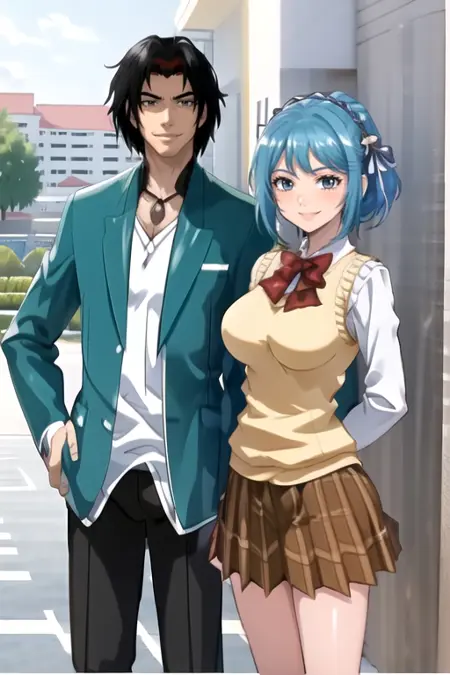 Ginei Morioka x Kurumu Kurono (Rosario + Vampire)