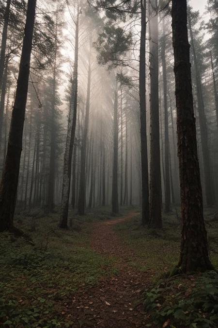 raw photo, a sunset landscape, Valdivian temperate forests, Chilean forest,  cozy, photorealistic, high detailed texture, 8k uhd, dslr, soft lighting, high quality, film grain, Fujifilm XT3, Sony A7 IV, highly detailed photography, (muted colors, cinematic, dim colors, soothing tones:1.2), vibrant, insanely detailed, hyperdetailed, (dark shot:1.2), (vsco:0.3), (intricate details:0.9), (hdr, hyperdetailed:1.2) (highest coherency: 1.39) (highest quality: 1.39) (rule of Thirds) (award winning) (breathtaking) (masterclass) (vibrant color: 0.79) (mist)