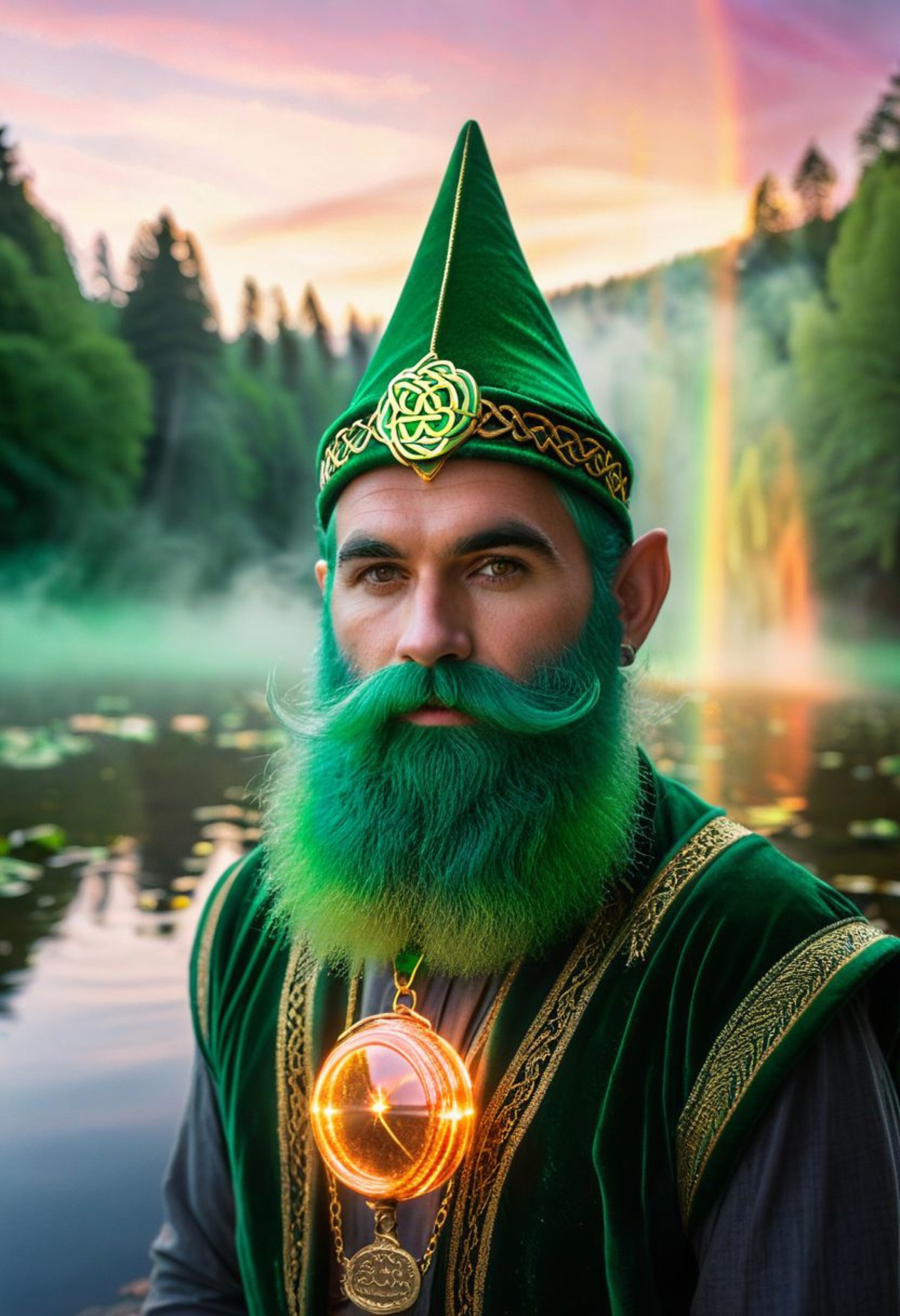 (Highest Quality, 4k, masterpiece:1.1), A medium 50 mm glamour portrait of clover beer (Photograph of Celtic irish male gn...