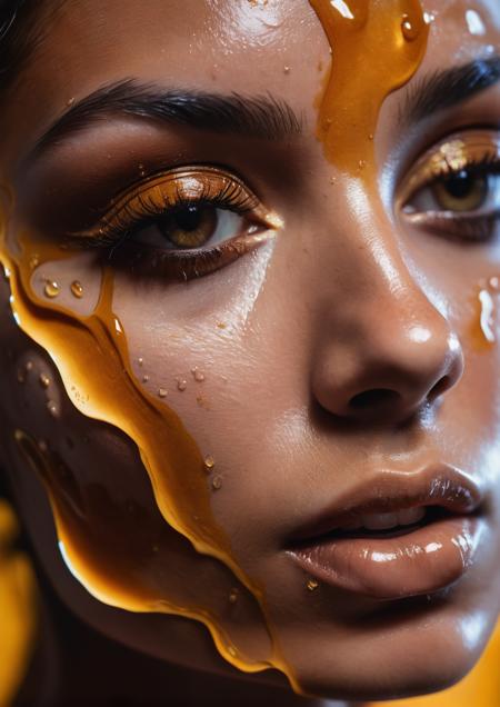 Nahii emeralda jones, in the style of cinematic lighting, wet - on - wet blending, object portraiture specialist, decadent beauty, poolcore, light brown and light amber, close up