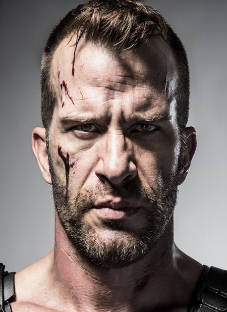 <portrait of sks person as punisher, masculine, epic > (photo, studio lighting, hard light, matte skin, pores, colors, sony a7, 50 mm, hyperrealistic) <lora:locon_tom_v1_from_v1_64_32:1>