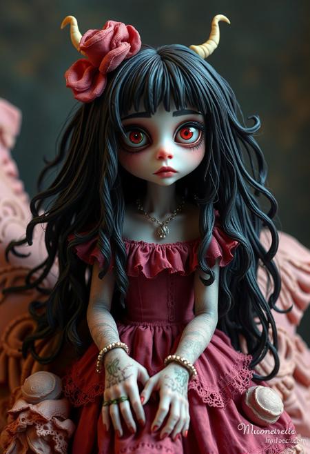 extreme frilled girl bizarre diorama style