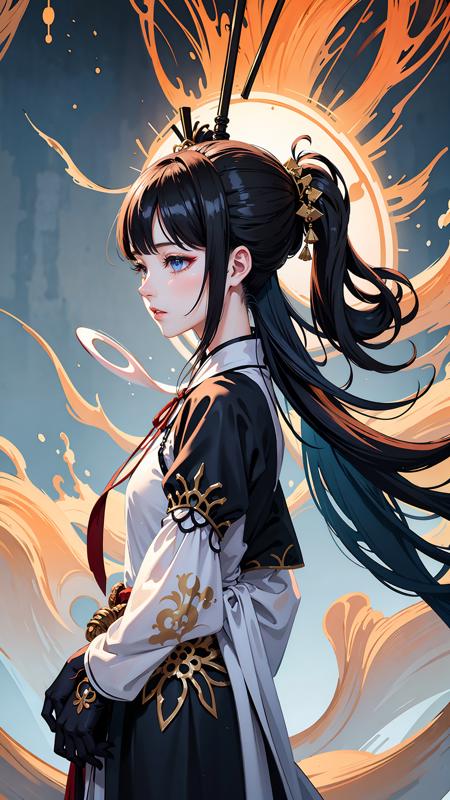 melting, abstract, [ 1girl,from side,hanfu,chinese robe, ],splash,hyper detailed,backlighting,sand, water,black background, dust clodust,water splash,
(((Ink painting style)))

,[: beautiful detailed eyes and face:0.2], 

/// (best quality),(masterpiece),extremely detailed CG unity 8k wallpaper,),an extremely delicate and beautiful,epic,vivid