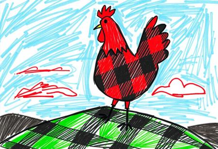 score_9, score_8_up, score_7_up, realistic, photo, high quality, extreme detail, photogenic, (((photorealistic))), best quality, realistic lighting, source_photo, 
a poorly draw plaid chicken, the chicken is red and black plaid , the plaid chicken is standing on top of a green and black plaid hill, the sky is blue and black plaid,poorly drawn, scrawled drawing, everything is plaid, plaid clouds, plaid grass, plaid hills, hand drawing, poorly drawn, funny, goofy, a little stupid