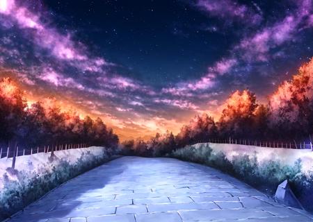 masterpiece, best quality,sky, outdoors,  night, star \(sky\), kyoukaisenjou no horizon,