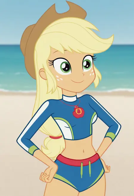 Applejack swimsuit | My little pony: Equestria girls | [ illustriousXL ]