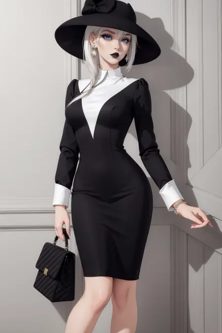 Monochrome Color Block Pencil Dress