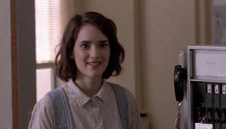 <lora:Winona Ryder (90s) SDXL - Trigger is Winona Person :.8>, , winona Person meets a stranger who hands them a key to a time-traveling phone booth