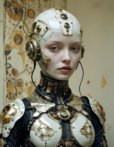 (by Tim Walker and by Carlo Crivelli:1.5), cyberpunk, cybersuit, patch, luminescent, paranoid, decipher, unabashed, interstellar, nanotechnological, strange