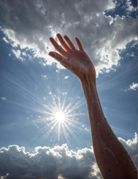 1080x1400, 1080 x 1400; disembodied hand, reaching, pov, cloud, sun, light rays, All surface textures are highly realistic and varied, even on the same surface, showing the attention to detail of reality, and the painstaking time taken to craft this image. Even things like eyelashes are in some areas slightly more or less sparse and varied to ensure a realistic appearance, and this level of care applies to every centimeter of the picture. In reality, things are rarely perfect, and flaws are considered beautiful, and this image embraces and uses these flaws to create true believable beauty. From the varying textures of surfaces, each one bringing something new and unique to the composition, and the imperfections or random variation in anatomical configurations, each things is perfect in its imperfection, The most compelling work of art ever produced, every intricate detail holding a narrative or philosophical concept that entrances. The entire composition is lauded by the modern masters as truly mesmerizing, the artwork itself considered by some too sacred to even show the common world. The work is dynamic and complicated, with multiple forms of media layered in complex and innovative ways, at times mind-bending in the creative solutions the artist found to produce what is lauded as the only truly creative work ever produced by mankind, 1080x1400, 1080 x 1400; disembodied hand, reaching, pov, cloud, sun, light rays, amazing, flowing, stunning, highly detailed, very romantic, delicate, complex, cinematic, artistic, fine detail, elegant, sharp focus, winning, open, elaborate, color, pretty, inspiring, thought, epic, fantastic, surreal, iconic