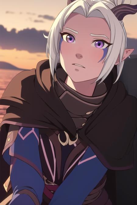 dragonrayla, <lora:raylatest:1>,
rayla, blonde hair, pointy ears, horns, ponytail, elf, ahoge, (brown eyes:1.5), facial mark,
BREAK cape, armor,
BREAK looking at viewer,
BREAK outdoors,
BREAK <lora:GoodHands-vanilla:1>, (masterpiece:1.2), best quality, high resolution, unity 8k wallpaper, (illustration:0.8), (beautiful detailed eyes:1.6), extremely detailed face, perfect lighting, extremely detailed CG, (perfect hands, perfect anatomy),