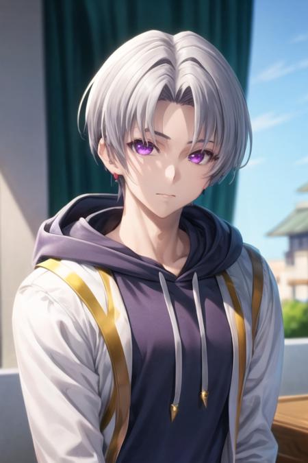 faios_shironeko purple eyes grey hair