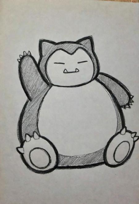(masterpiece), 
snorlax,
(Pencil_Sketch:1.2, messy lines, greyscale, traditional media, sketch),
unfinished, hatching (texture),