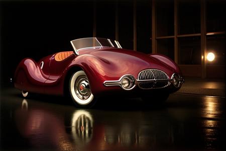 normantimbsspecial, red car, black background, black floor, spotlight, reflections, shiny,
<lora:NormanTimbsSpecialSD-v1:0.8>
