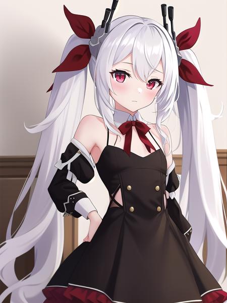 masterpiece:1.2,best quality:1.2, incredibly absurdres, absurdres, highres, wallpaper, colorful, 
1girl, solo, vampire \(azur lane\), petite, white hair, long hair, twintails, red eyes, <lora:Out:0.7>