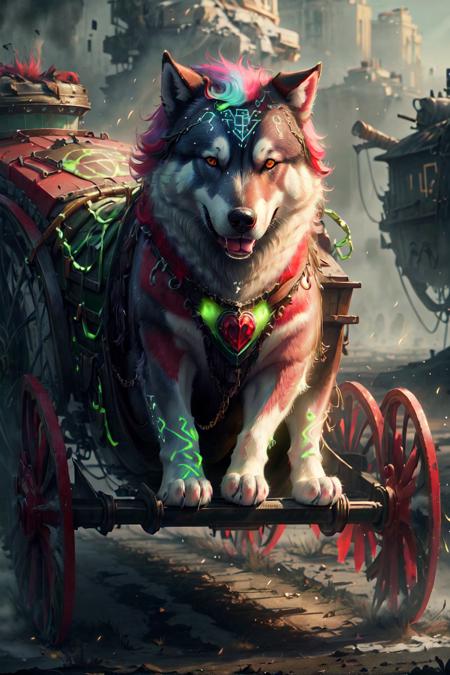 <lora:GlowingRunesAIV3:0.81> GlowingRunesAI_green, 
GlowingRunesAI_red, 
GlowingRunesAI_paleblue,
dog, husky, Carriage, multicolored_hair, santa_costume,, (masterpiece:1.3), (best_quality:1.3), (ultra_detailed:1.3), 8k, extremely_clear, realism, (ultrarealistic:1.3),, insane details, intricate details, hyperdetailed, ultra detailed, extreme detailed, highest detailed, high_detail, colorful, beautiful, hdr, photorealistic, highres, ultra_high_res, photography, aesthetic, extremely_delicate,