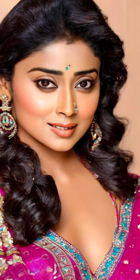 photo of shriya saran person, photorealistic, hyperrealistic,4k,8k,12k, looking at viewer,cleavage,realistic, real shadow, 3d, detailed face and eyes, Masterpiece, best quality,